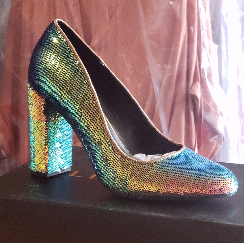 Sequin Pumps, Size 8 OR 8.5, New In Box